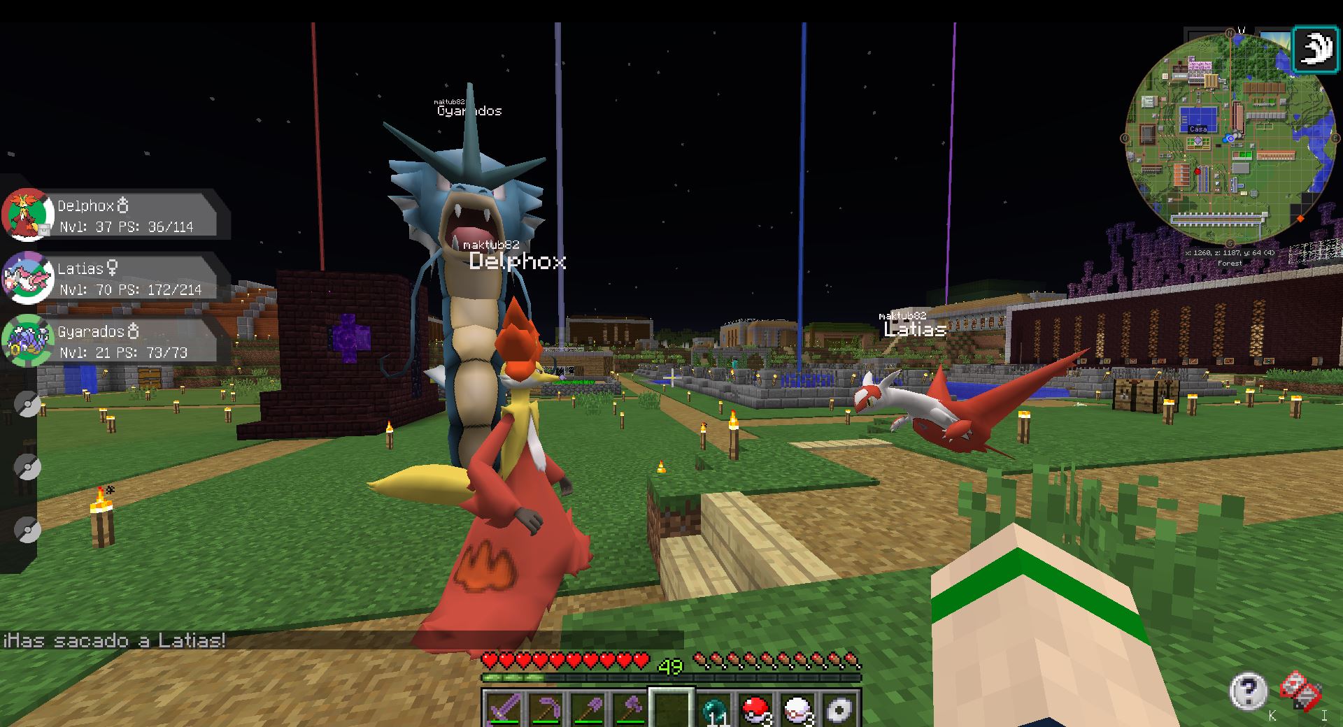 Pixelmon en juego